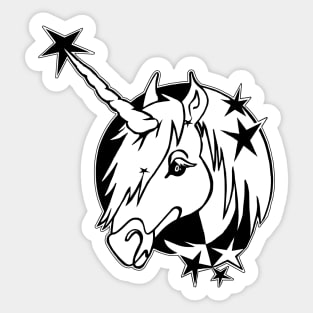 Minimal Line Art Christmas Unicorn Sticker